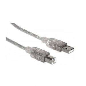 Cable Manhattan USB 2.0 plateado 5mts