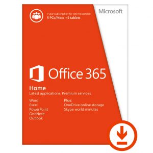 Microsoft Office 365 Home Licencia por 1 año para 5 Pc o Mac Descarga