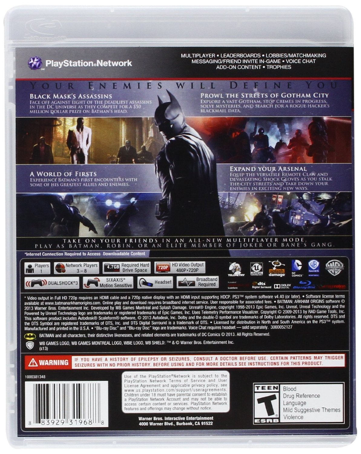 Videojuego Batman Arkham Origins PS3 Kemik Guatemala Kémik