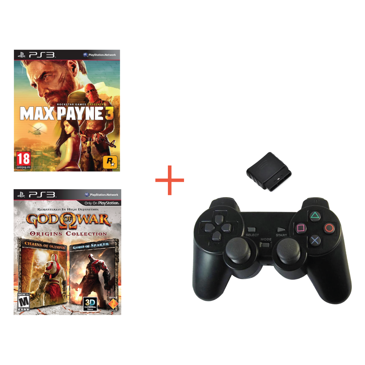 Combo Control Ps3 Inalambrico God Of War Origins Collection Max Payne 3 Kemik Guatemala