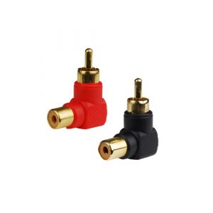 Nippon America Plug RCA Hembra a Macho Rojo y Negro con Dorado - 10 Unidades thumbnail