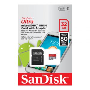 Tarjeta de memoria flash SanDisk Ultra 32gb (adaptador microSDHC a SD Incluido)