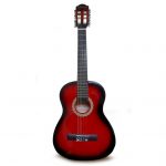 Guitarra para Niño 30" marca Valenciana Color Rojo con Negro con Estuche