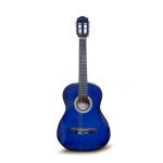 Guitarra Acústica de 30" para niño marca Valenciana color Azul con Negro (Con Funda)