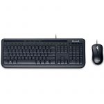 Combo alámbrico teclado y mouse Microsoft 600 APB-00004 en español color negro