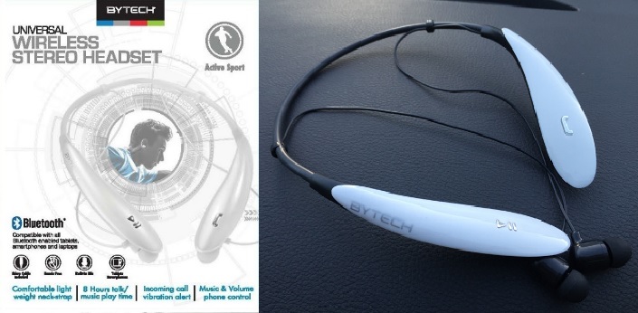 Audífonos deportivos Bluetooth Negro / Azul Bytech