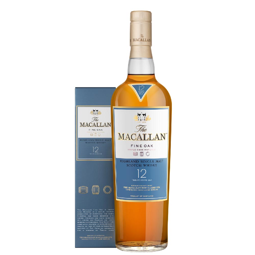 Botella De Whisky Macallan 12 Yo Fine Oak Box 40 Kemik Guatemala