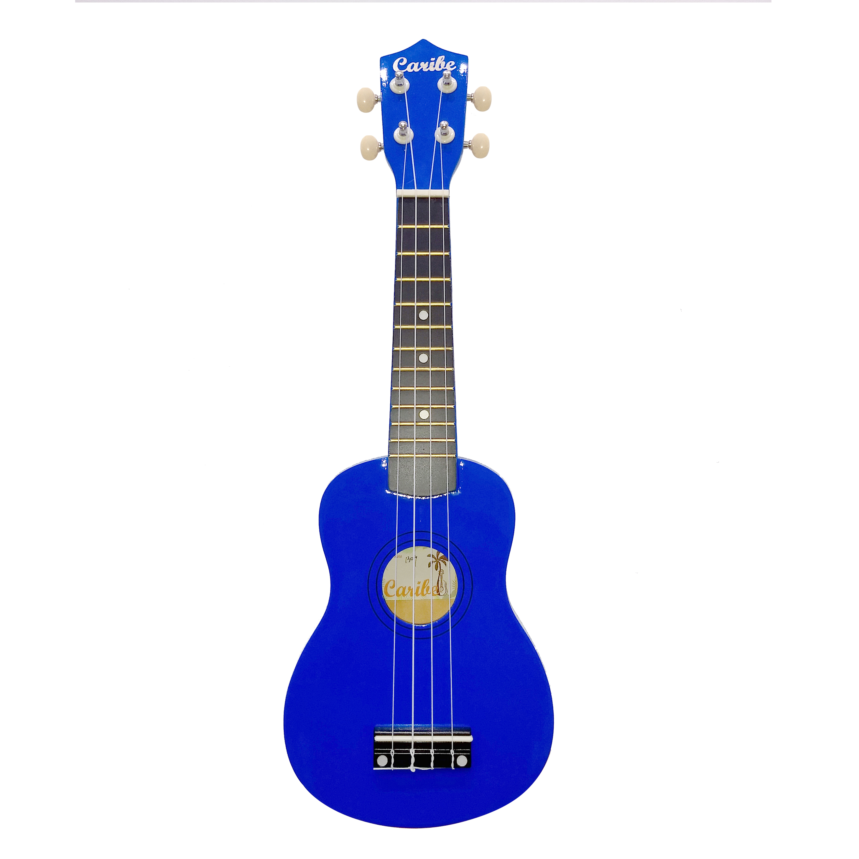 Ukulele Caribe 21 Soprano Color Azul Con Estuche Kemik Guatemala