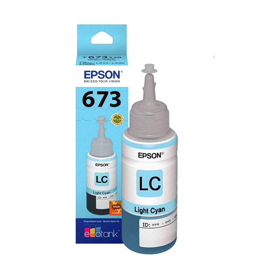 Botella De Tinta Epson T673 Cyan Claro Refill Kemik Guatemala 4136