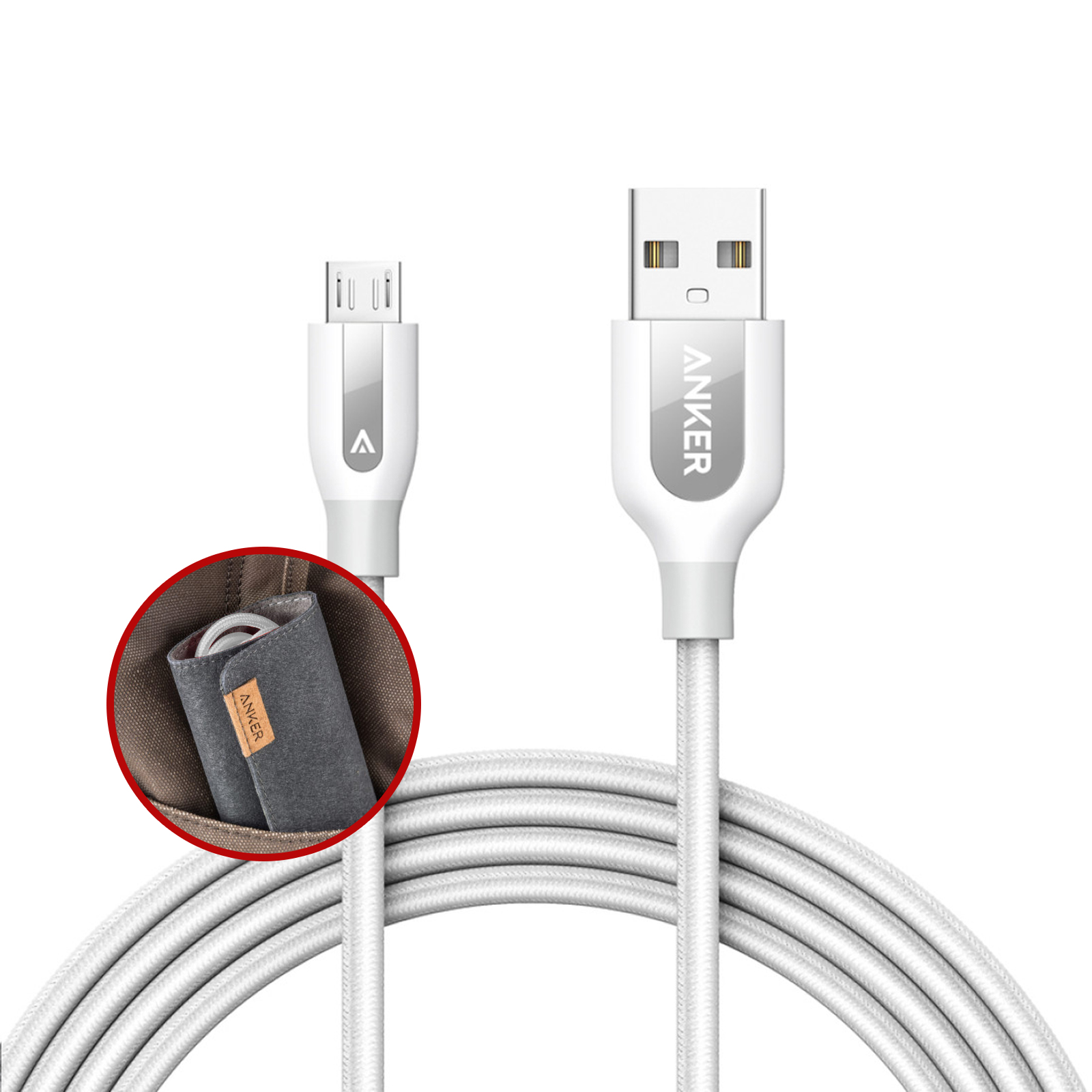 Cable De Carga Micro Usb Anker Color Blanco M Kemik Guatemala