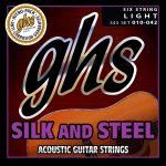 Set de Cuerdas para Guitarra Acústica Silk and Steel ligeras Marca GHS