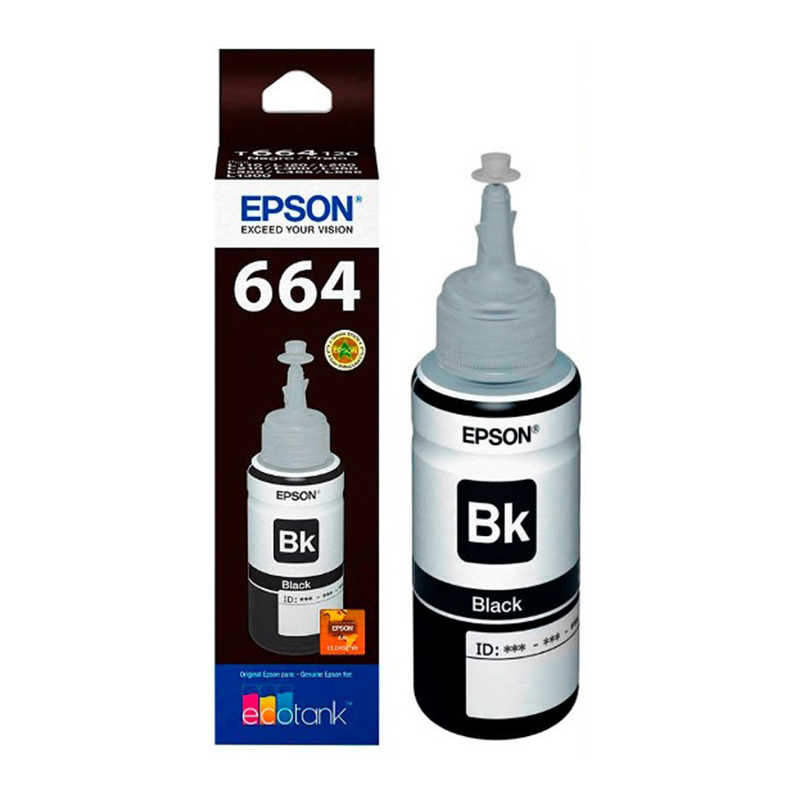 Tinta Original Epson T664 Blacknegro 70ml Ecotank Kemik Guatemala 4465