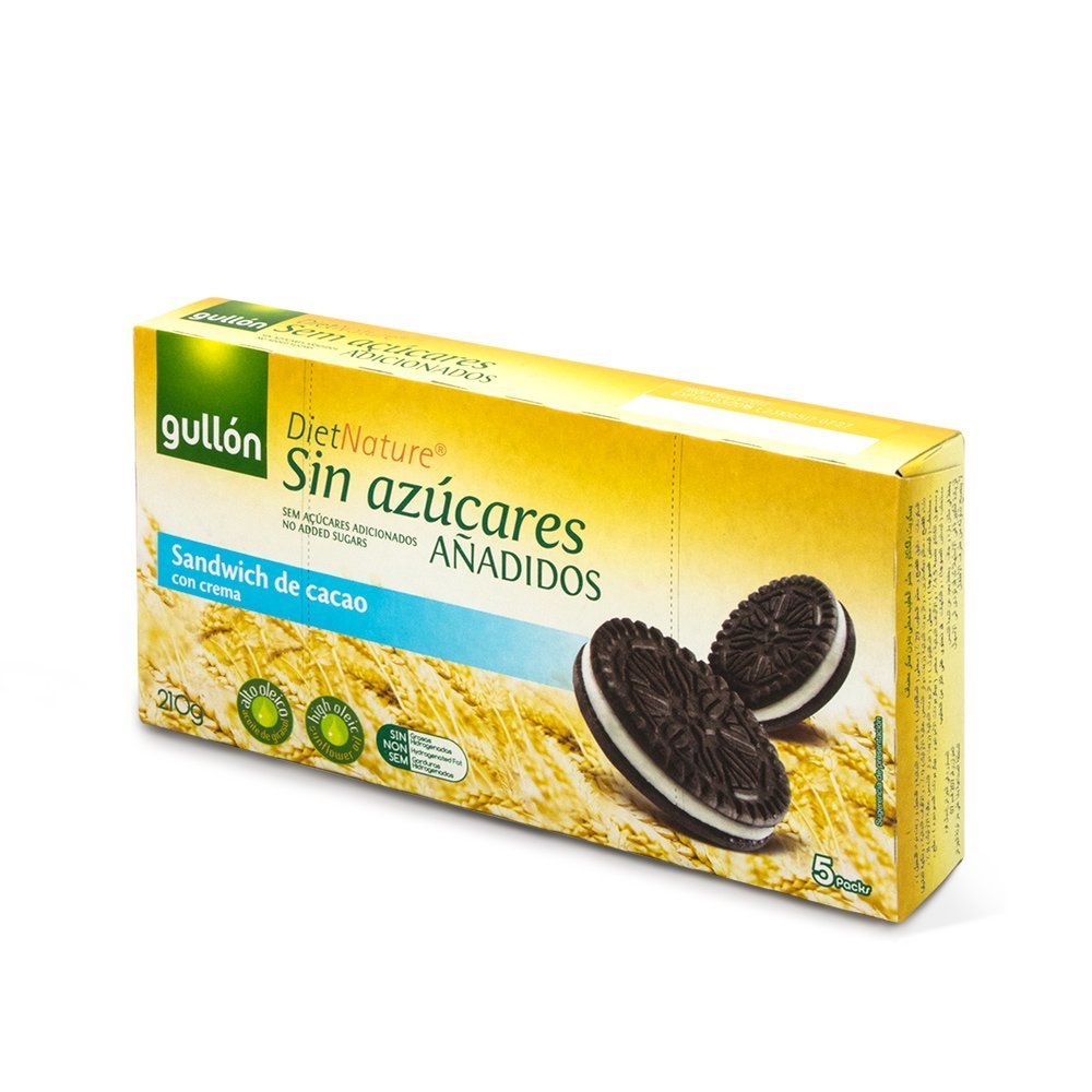 Caja De Galletas Gullon Diet Nature Sandwich De Cacao Con Crema Sin Azucar 210 Grs Kemik Guatemala