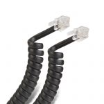 Cable espiral Conector a Conector RJ9 de 2.1m para auricular telefónico Negro