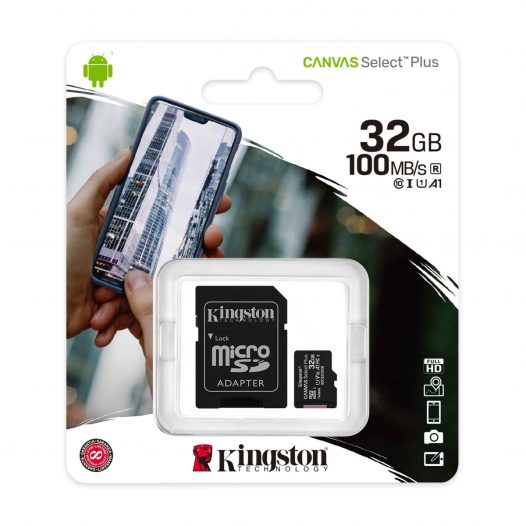 Kingston MicroSD de 32GB Canvas Select Plus Clase 10 para Android