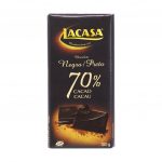 Tableta de chocolate negro/preto 70 % cacao marca LACASA