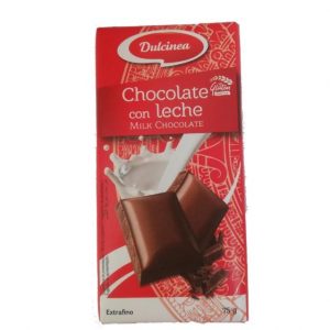 Tableta de chocolate con leche 75 g marca Dulcinea