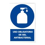 Rotulo Obligatorio uso de gel antibacterial 20 X 30 (cm) material estireno