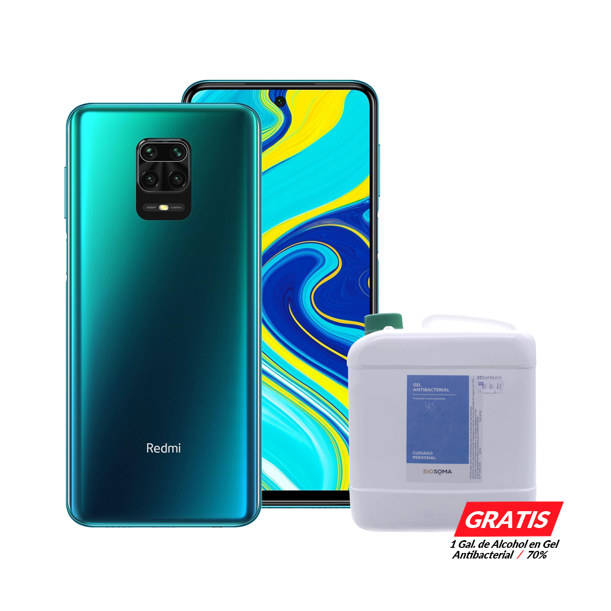 Combo Celular Xiaomi Redmi Note 9s 6gb Ram 128gb Color Azul Galón De Alcohol En Gel Marca 4467