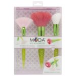 Kit de Brochas para maquillaje de 3 piezas estilo flor marca Moda Pro