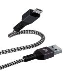 Cable de Carga Micro USB  Nylon Trenzado 1.8m Color Negro Marca Argom
