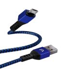 Cable de Carga Micro USB  Nylon Trenzado 1.8m Color Azul Marca Argom