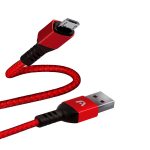 Cable de Carga Micro USB  Nylon Trenzado 1.8m Color Rojo Marca Argom
