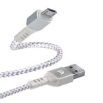 Cable de Carga Micro USB  Nylon Trenzado 1.8m Color Blanco Marca Argom