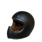 Royal H01 Negro Matte Talla "M", Casco Café Racer Full Face