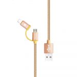 Awei Cable 2 en 1 Iphone y Android 20cm Cafe