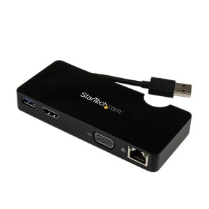 Docking Station de Puertos USB 3.0 con HDMI o VGA y RJ45