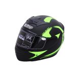 Casco para Motociclista QKE color Verde con negro BSD