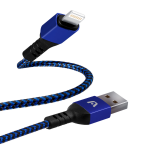 Argom Cable de Lightning a USB Nailon Trenzado Azul