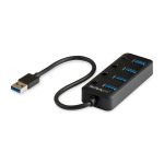 StarTech.com Hub USB 3.0 de 4 Puertos con Switches