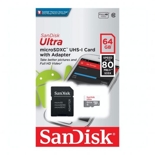 SanDisk Ultra UHS-I Tarjeta MicroSD de 64GB Clase 10