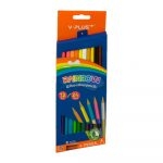 Y-Plus Crayones de Madera 12 Colores doble punta