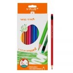 Y-Plus Caja de crayones con Borrador 12 Colores