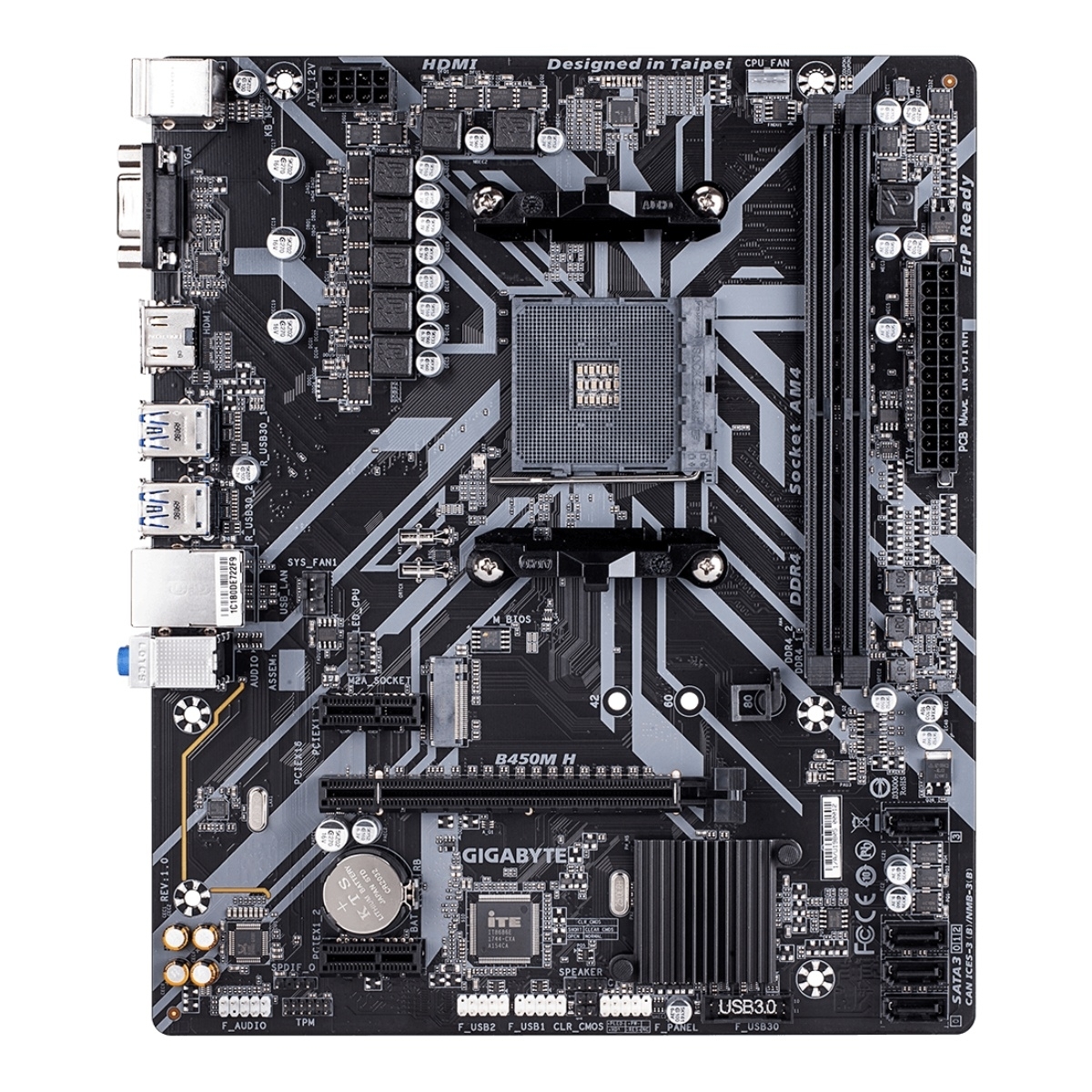 Gigabyte Motherboard B450MH AM4 Ryzen 1ra a 3ra Gen DDR4 Micro ATX