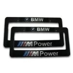 Marco para Placa de Auto BMW M Power Negro con Cromo