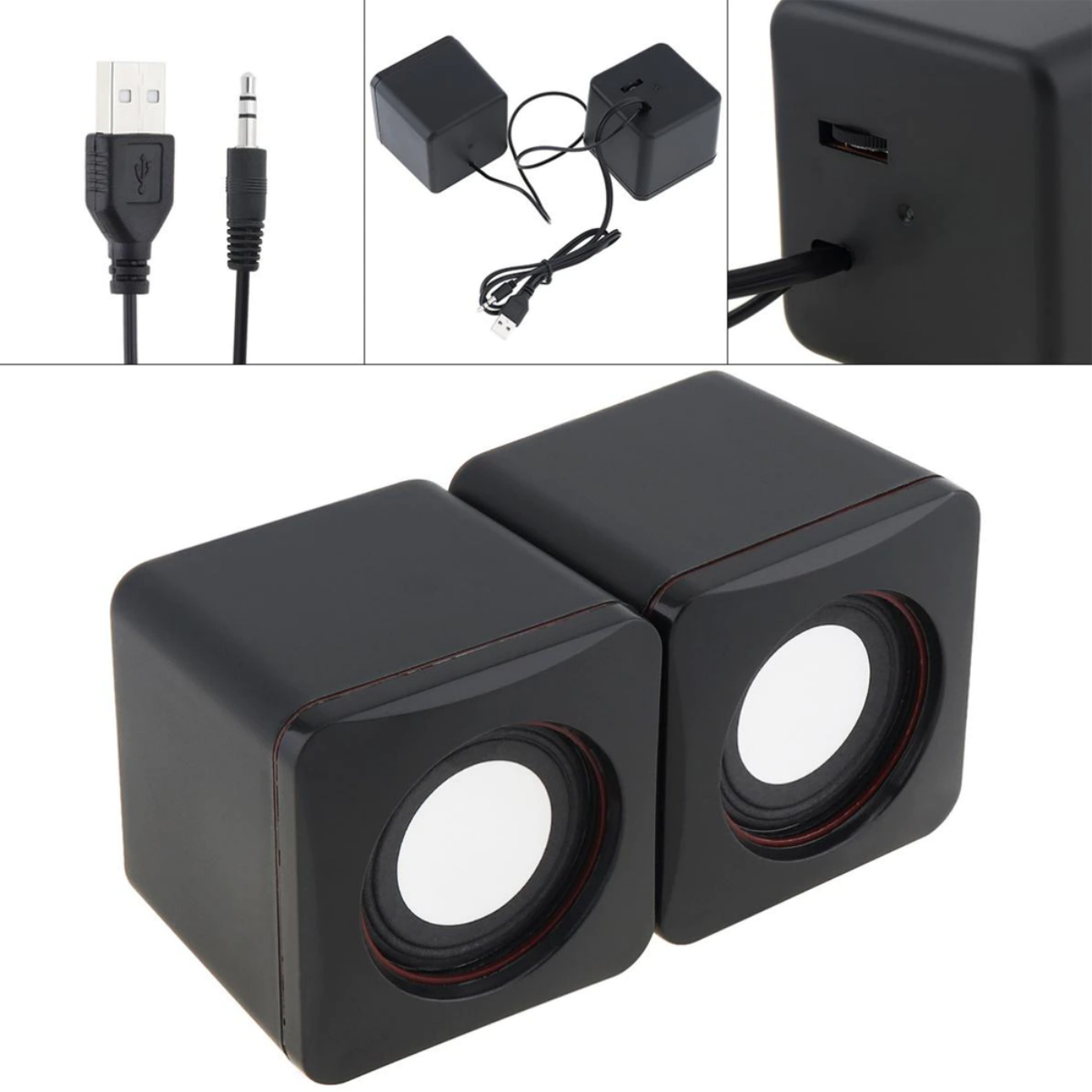 Bocinas Usb Full Power 20 De 6w Negro Kemik Guatemala 8268