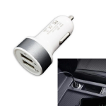 Cargador USB Doble para Carro Blanco