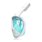 Máscara de Snorkel  DryTop plegable, completa Azul
