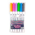 Be Art Outline Markers Marcadores 6 Colores