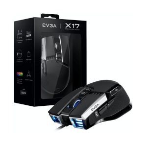 EVGA Mouse Gaming X17 Alambrico Personalizable 10 Botones Ergonomico Negro
