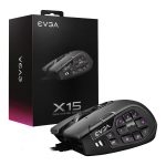 EVGA Mouse Gaming X15 MMO Alambrico Personalizable 20 Botones Ergonomico Negro