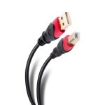 Steren Cable Elite USB-A a USB-B de 1.8 Metros Reforzados Negro con Rojo