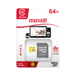 Maxell Memoria MicroSD de 64GB SDHC CL10 con Adaptador SD