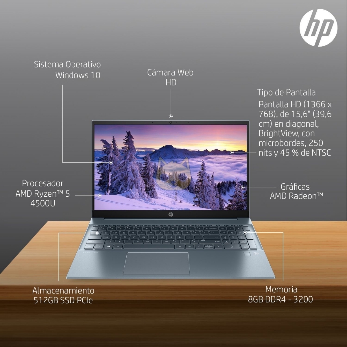 Laptop HP Pavilion 15-eh0002la Ryzen 5 4500U 8GB RAM + 512GB SSD 15.6 ...