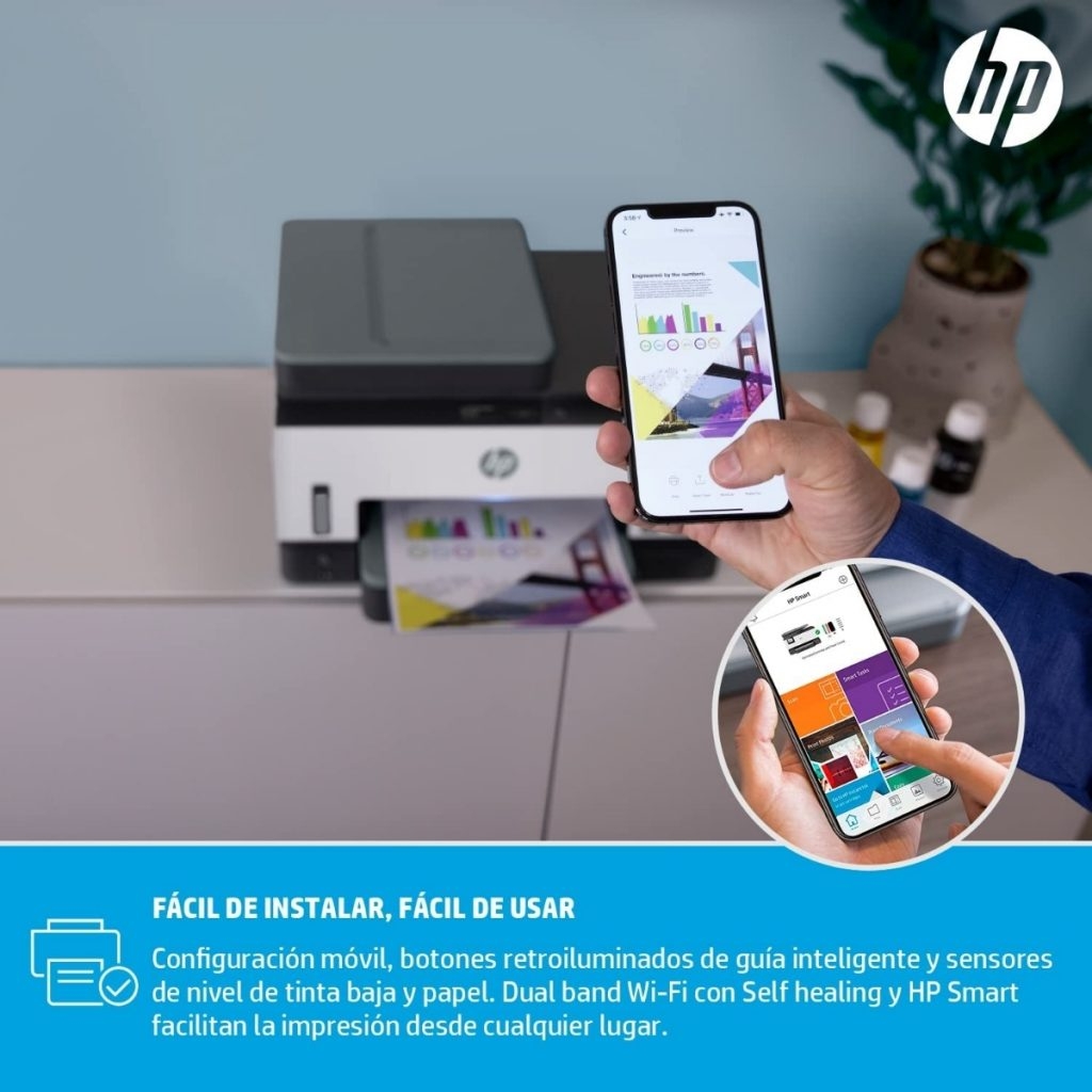 Hp Impresora Multifuncional Smart Tank De Sistema Continuo D Plex