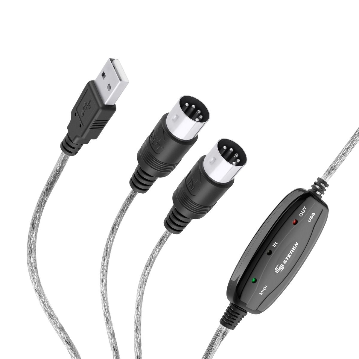 color negro accesorios para el hogar Cable USB MIDI de 2 m para teclado de PC a PC cable USB de entrada y salida MIDI 